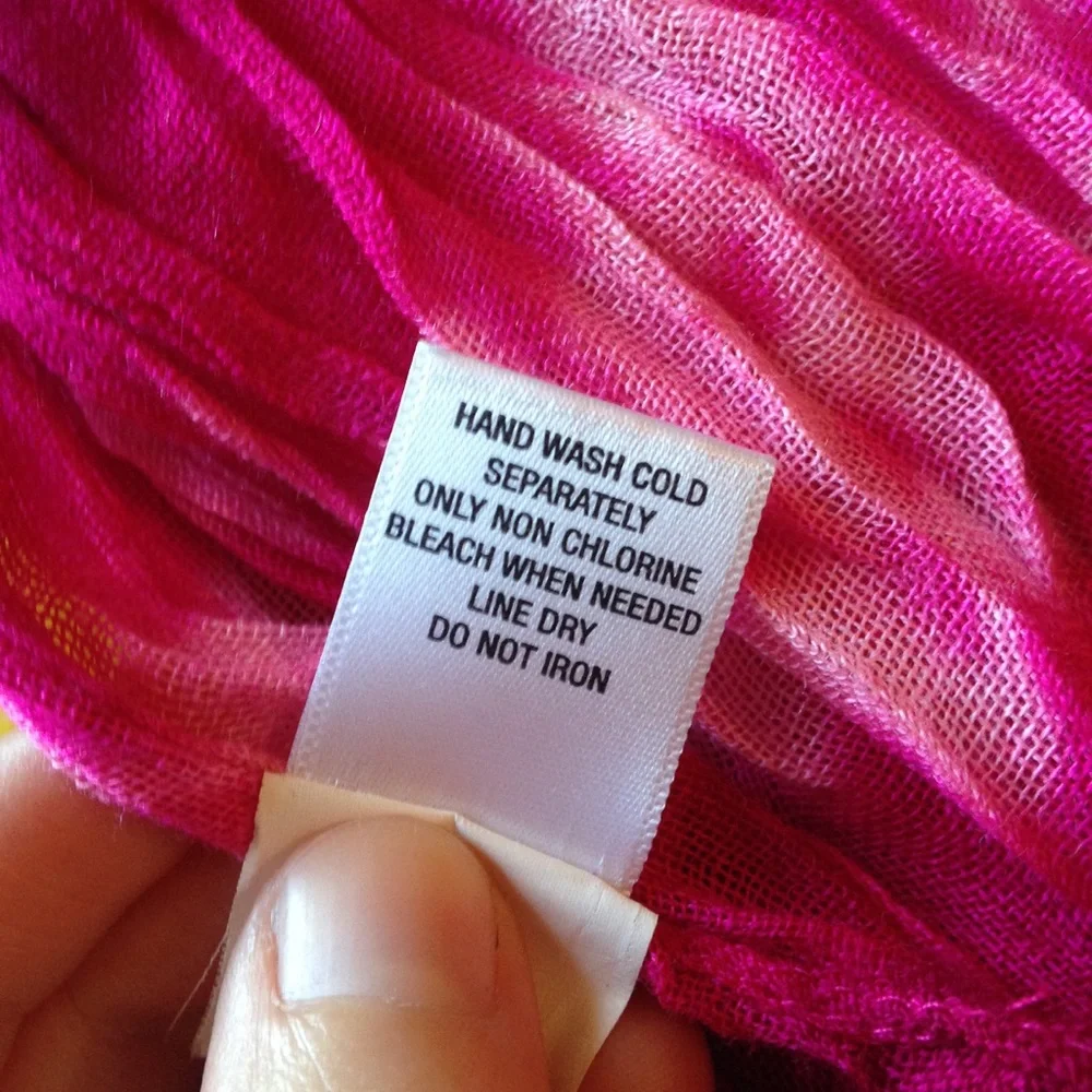 Hot Pink Tie-Dye Rectangle Scarf